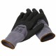 BLACK NITRILE/GRAY LINER INDUSTRIAL GLOVES WITH PALM DOTS